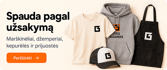 Spauda gal užsakymą su Jūsų logotipu užrašu ar paveikslėliu